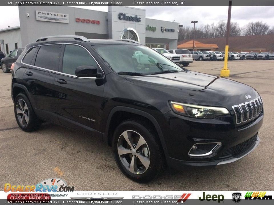 2020 Jeep Cherokee Limited 4x4 Diamond Black Crystal Pearl / Black Photo #1
