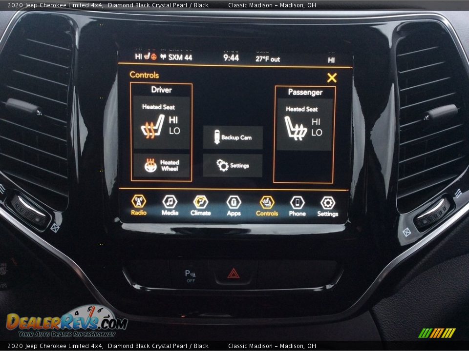 2020 Jeep Cherokee Limited 4x4 Diamond Black Crystal Pearl / Black Photo #15