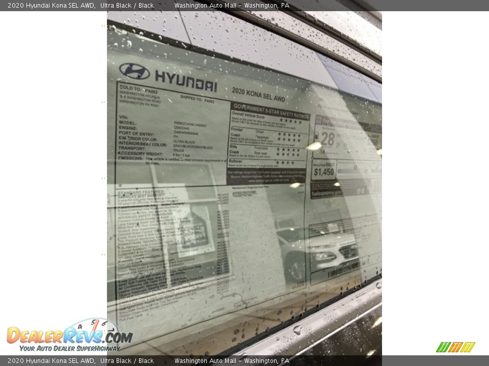 2020 Hyundai Kona SEL AWD Ultra Black / Black Photo #16