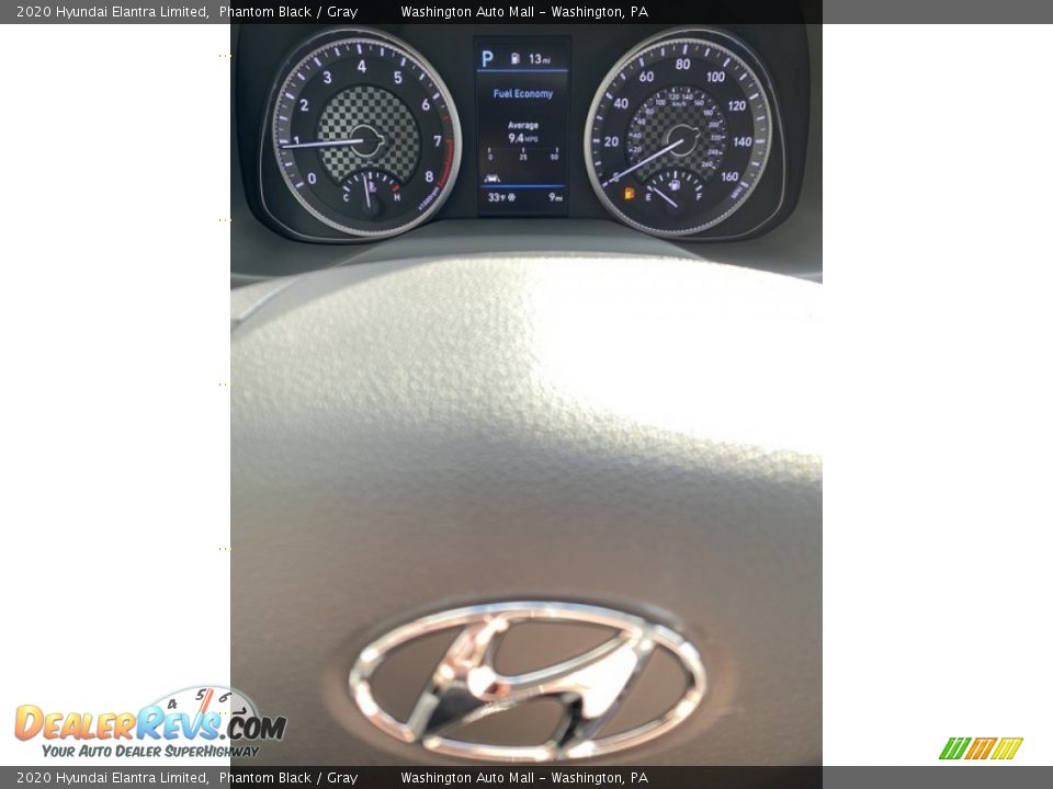 2020 Hyundai Elantra Limited Phantom Black / Gray Photo #29
