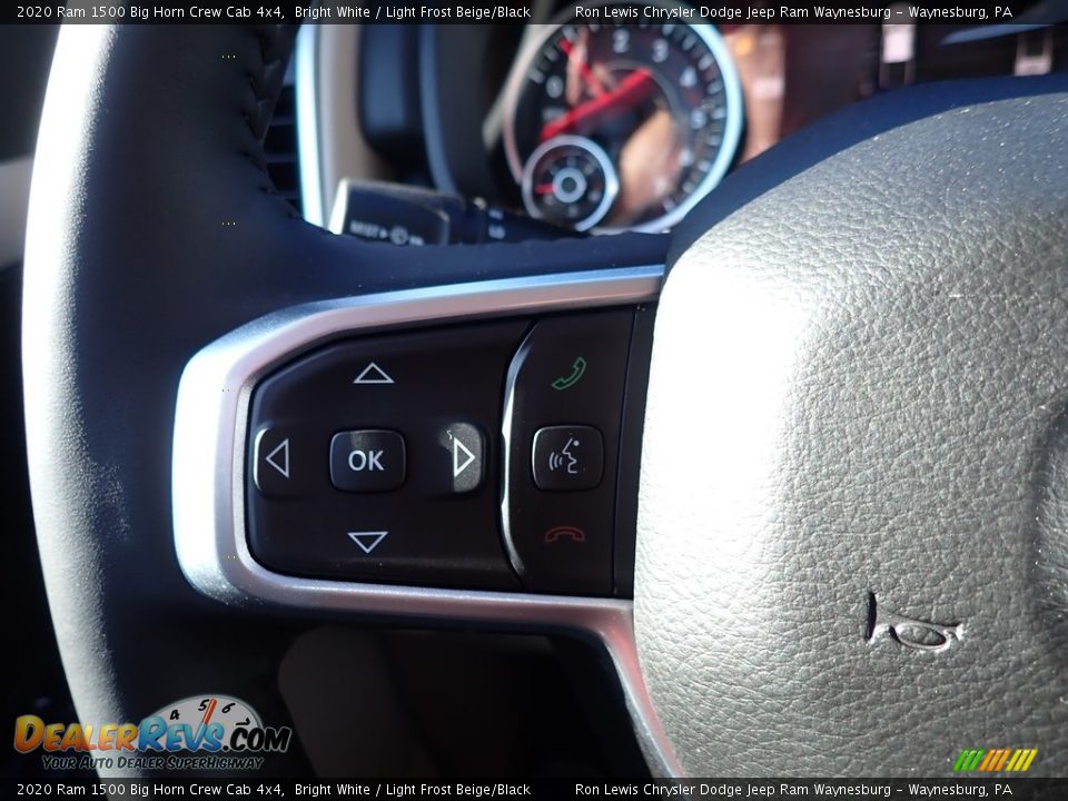 2020 Ram 1500 Big Horn Crew Cab 4x4 Bright White / Light Frost Beige/Black Photo #19