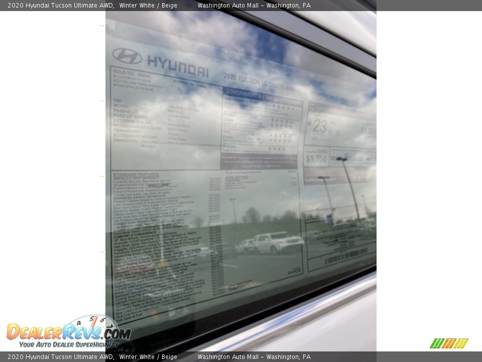 2020 Hyundai Tucson Ultimate AWD Winter White / Beige Photo #16