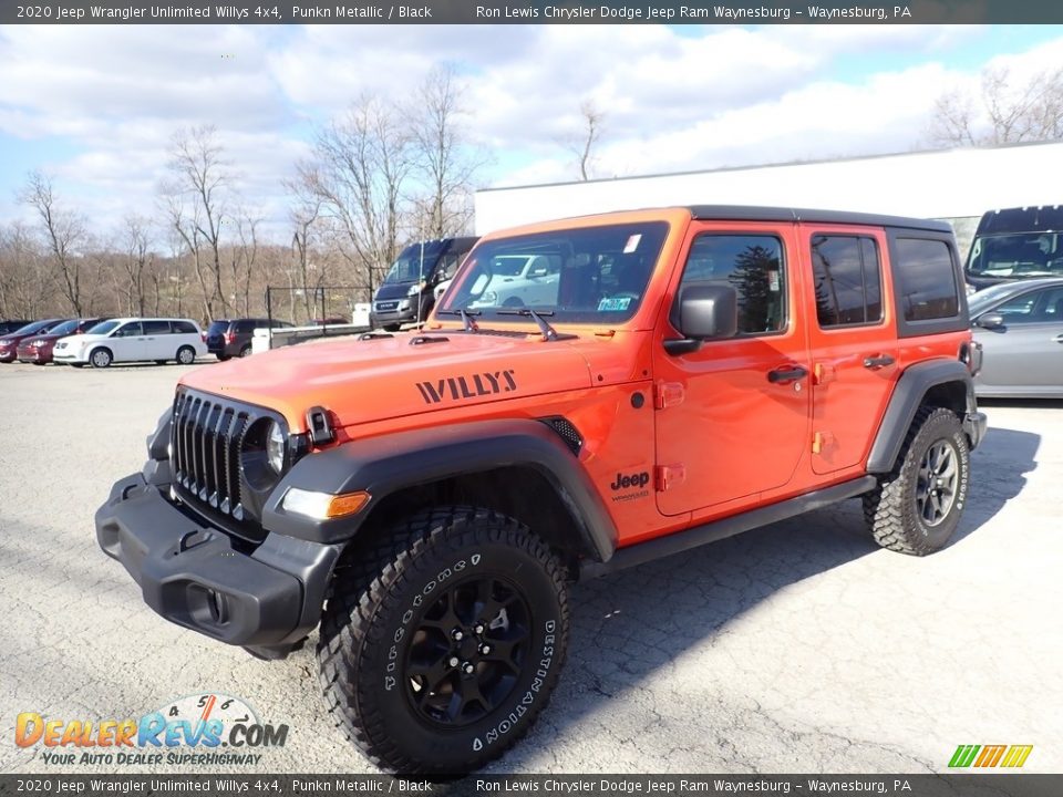 2020 Jeep Wrangler Unlimited Willys 4x4 Punkn Metallic / Black Photo #1