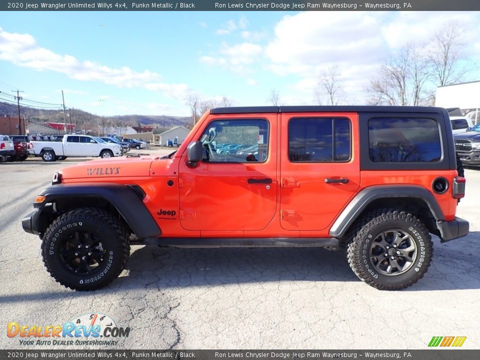 2020 Jeep Wrangler Unlimited Willys 4x4 Punkn Metallic / Black Photo #2