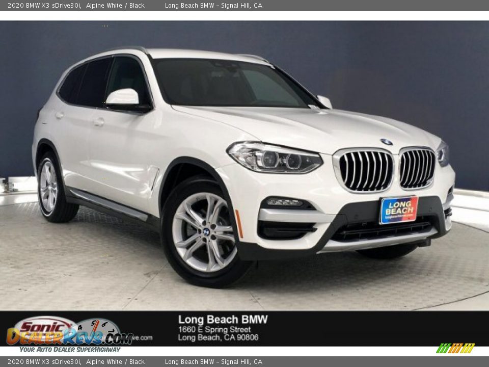 2020 BMW X3 sDrive30i Alpine White / Black Photo #1