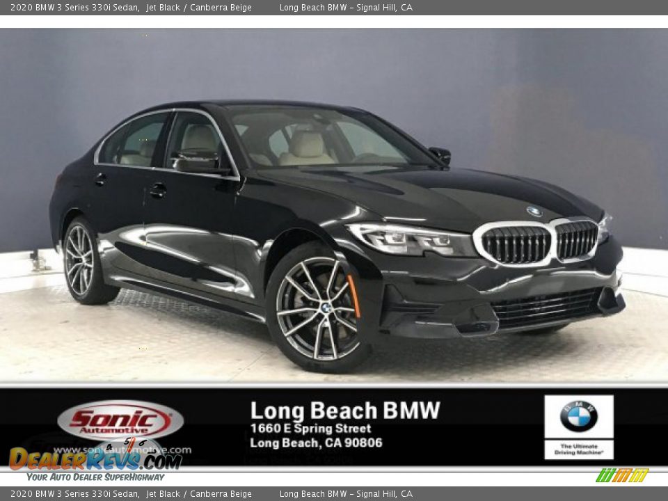 2020 BMW 3 Series 330i Sedan Jet Black / Canberra Beige Photo #1