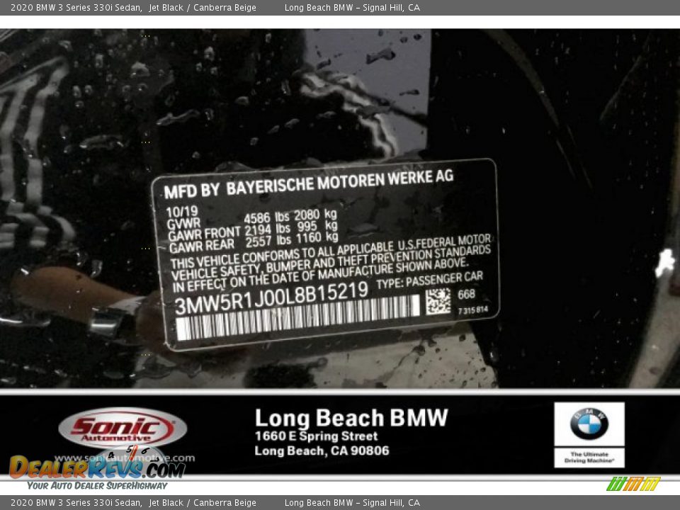 2020 BMW 3 Series 330i Sedan Jet Black / Canberra Beige Photo #11
