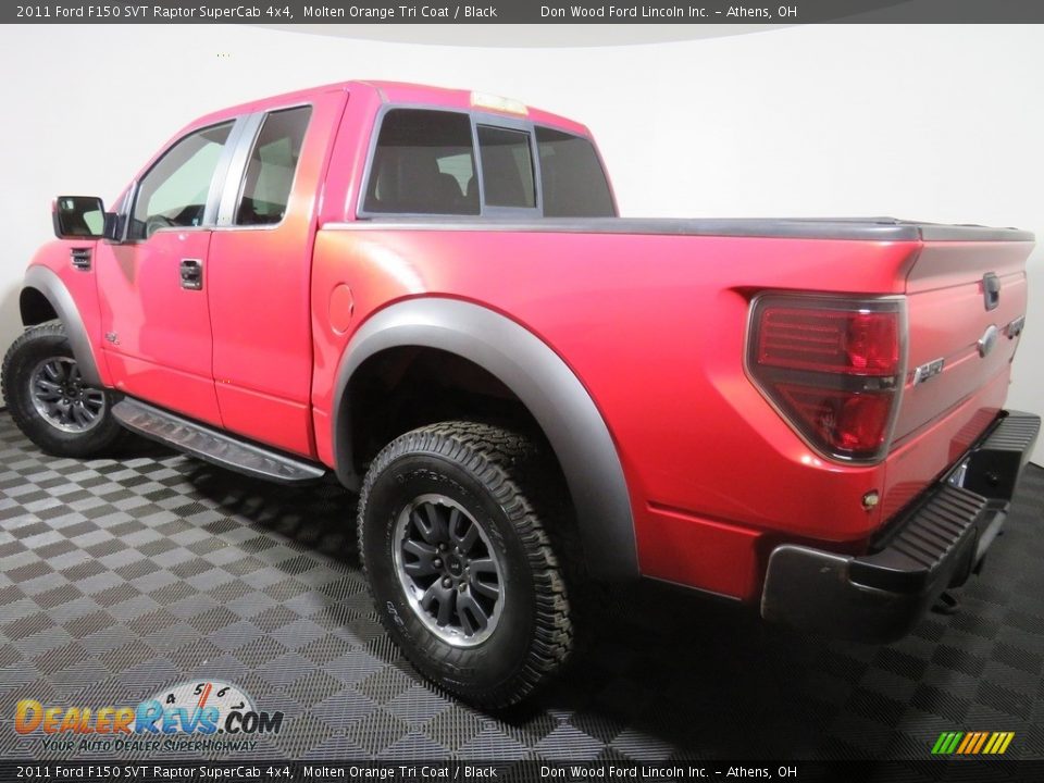 2011 Ford F150 SVT Raptor SuperCab 4x4 Molten Orange Tri Coat / Black Photo #9