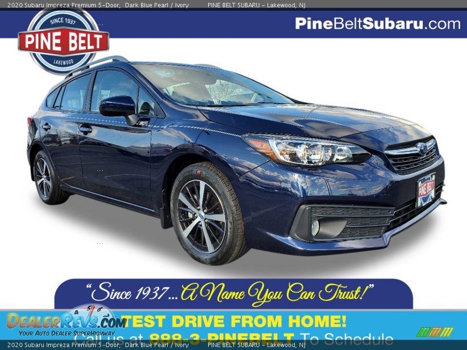 2020 Subaru Impreza Premium 5-Door Dark Blue Pearl / Ivory Photo #1