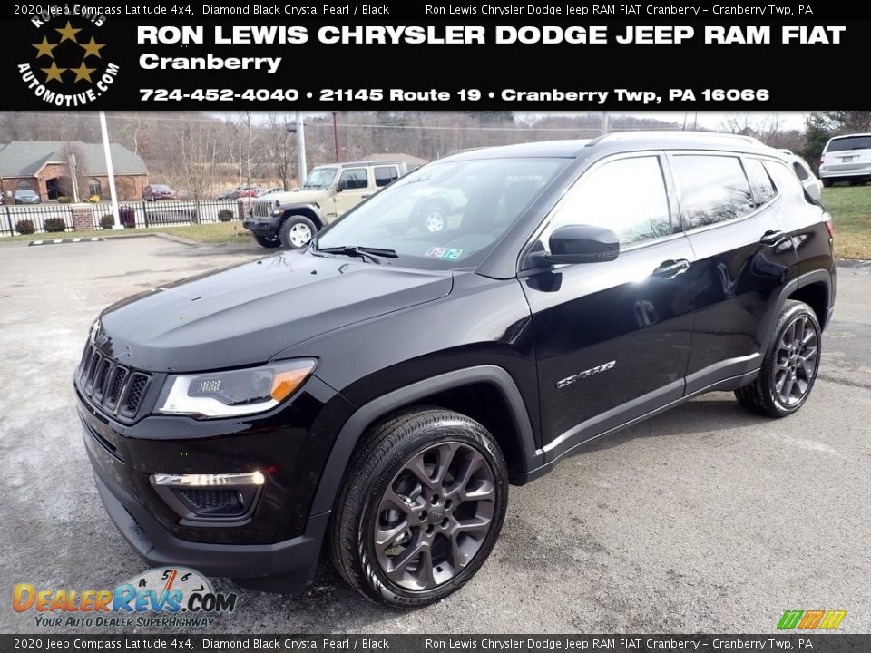 2020 Jeep Compass Latitude 4x4 Diamond Black Crystal Pearl / Black Photo #1