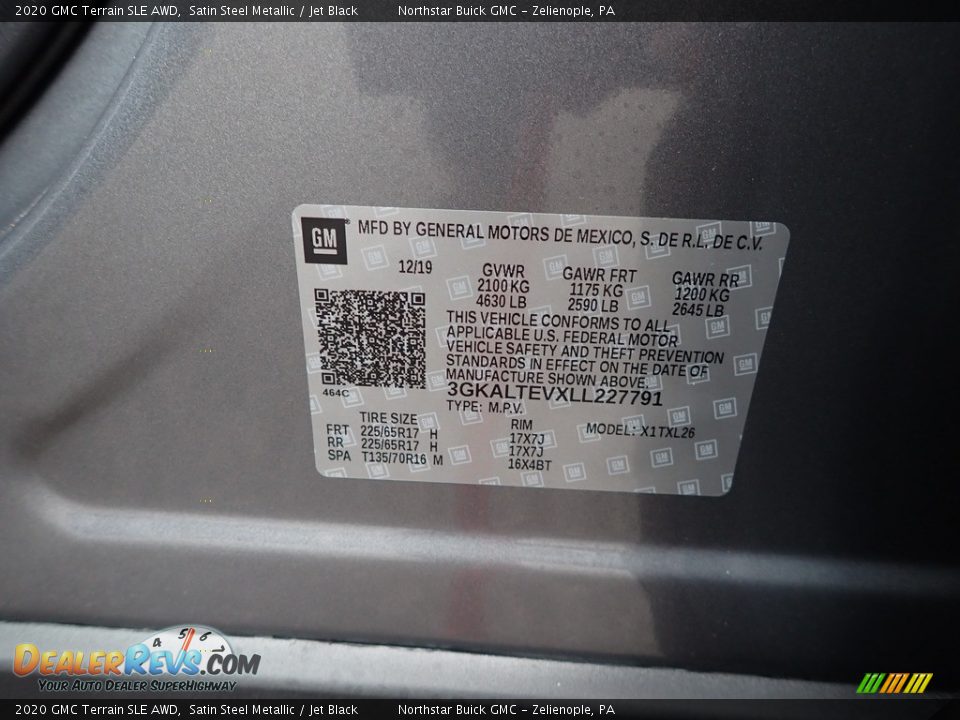 2020 GMC Terrain SLE AWD Satin Steel Metallic / Jet Black Photo #11