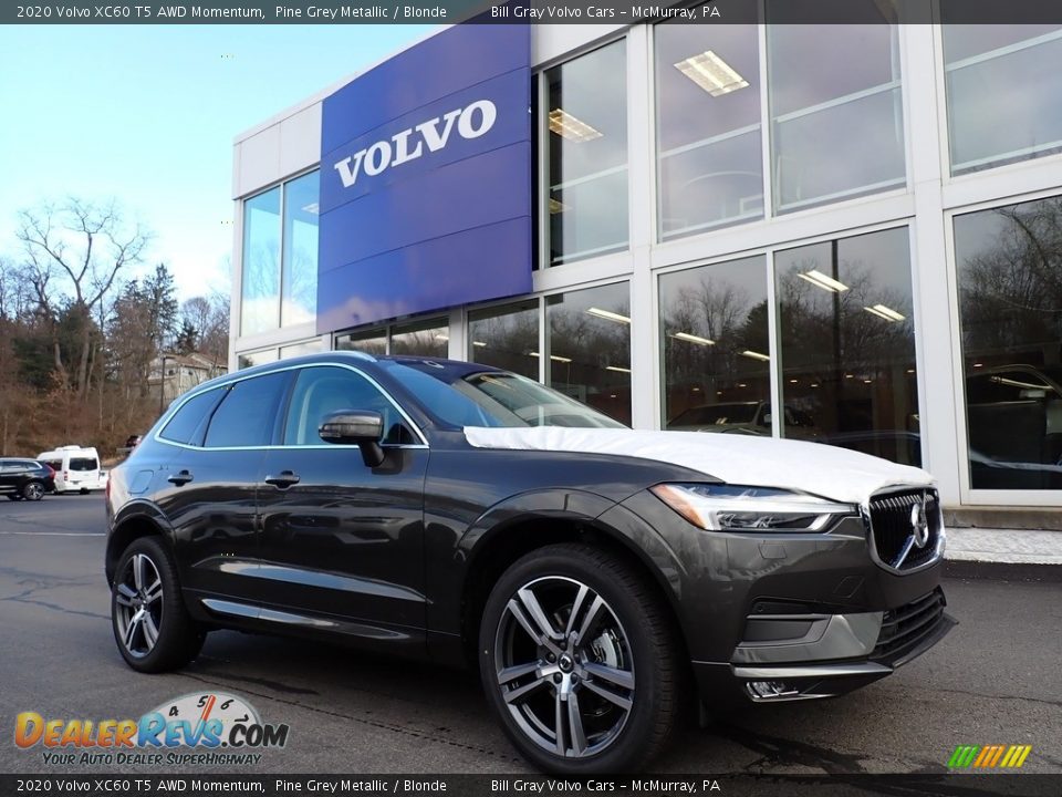 2020 Volvo XC60 T5 AWD Momentum Pine Grey Metallic / Blonde Photo #1