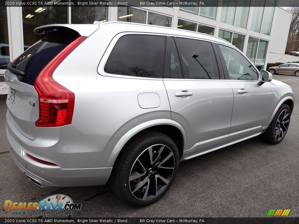 2020 Volvo XC90 T6 AWD Momentum Bright Silver Metallic / Blond Photo #2