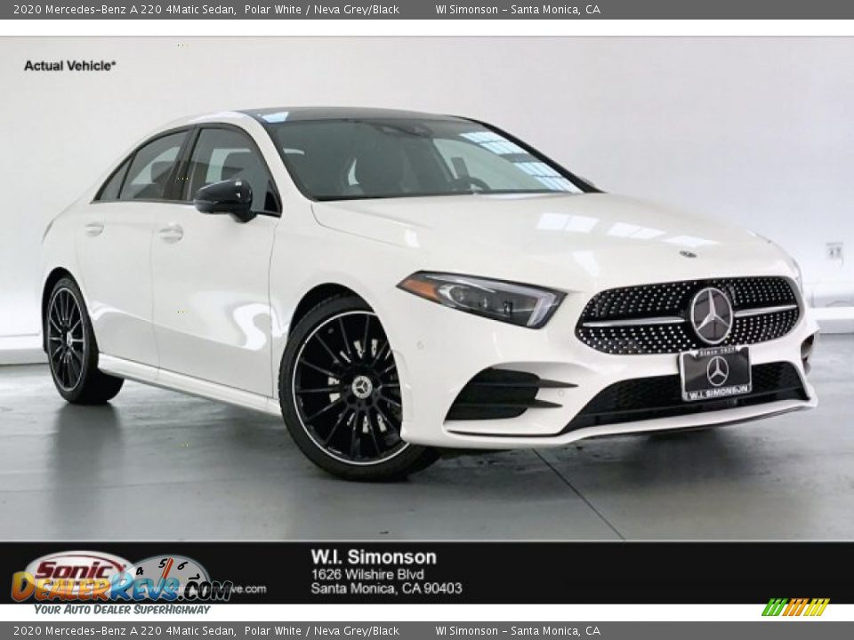 2020 Mercedes-Benz A 220 4Matic Sedan Polar White / Neva Grey/Black Photo #1