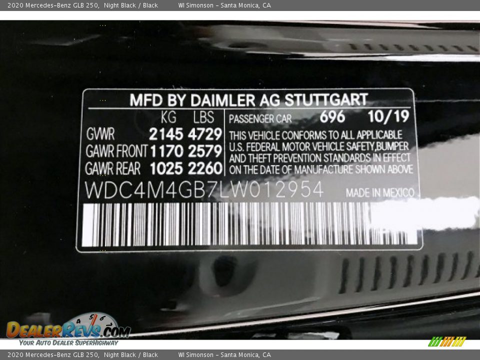 2020 Mercedes-Benz GLB 250 Night Black / Black Photo #11