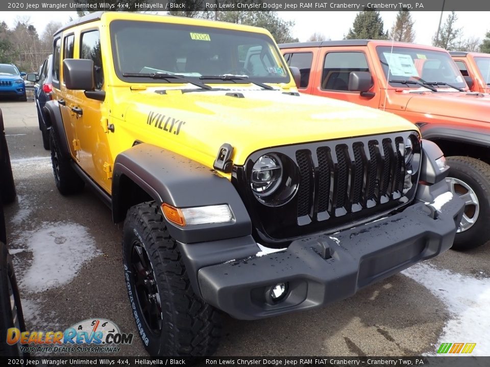 2020 Jeep Wrangler Unlimited Willys 4x4 Hellayella / Black Photo #4