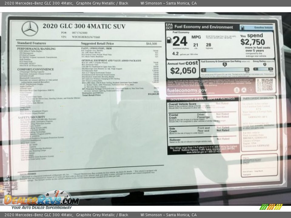 2020 Mercedes-Benz GLC 300 4Matic Graphite Grey Metallic / Black Photo #10