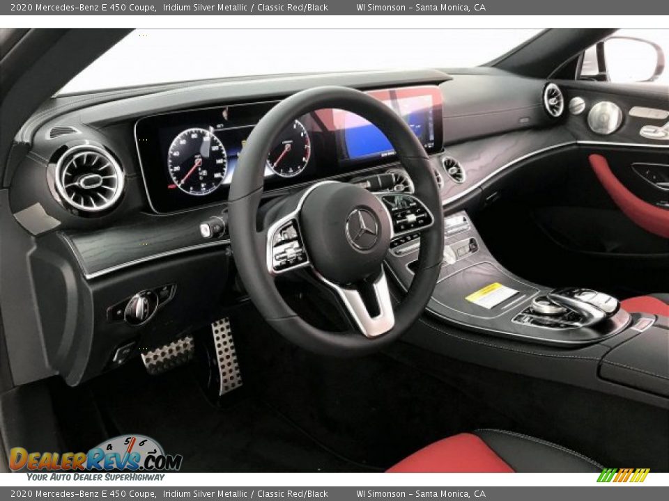 2020 Mercedes-Benz E 450 Coupe Iridium Silver Metallic / Classic Red/Black Photo #4