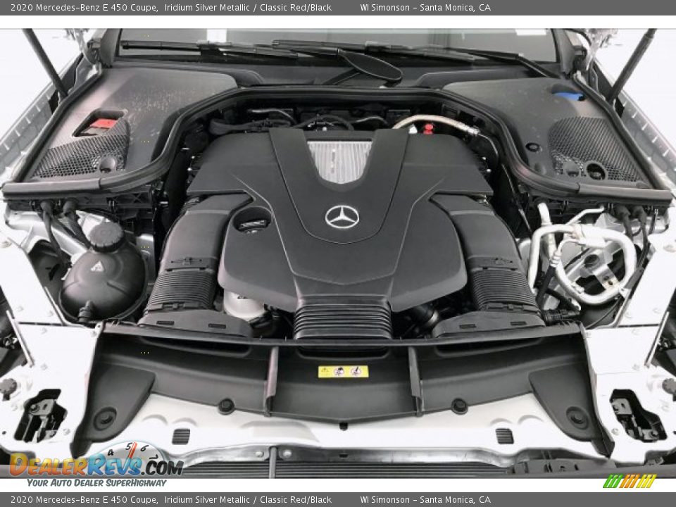2020 Mercedes-Benz E 450 Coupe Iridium Silver Metallic / Classic Red/Black Photo #8