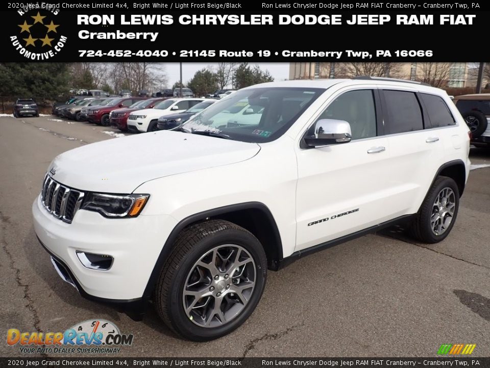 2020 Jeep Grand Cherokee Limited 4x4 Bright White / Light Frost Beige/Black Photo #1
