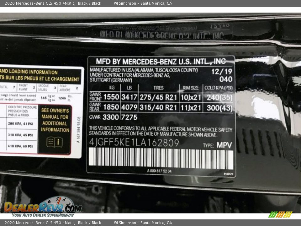 2020 Mercedes-Benz GLS 450 4Matic Black / Black Photo #11