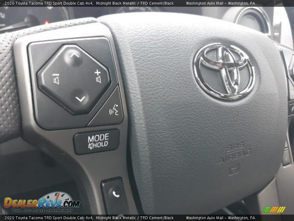 2020 Toyota Tacoma TRD Sport Double Cab 4x4 Midnight Black Metallic / TRD Cement/Black Photo #8