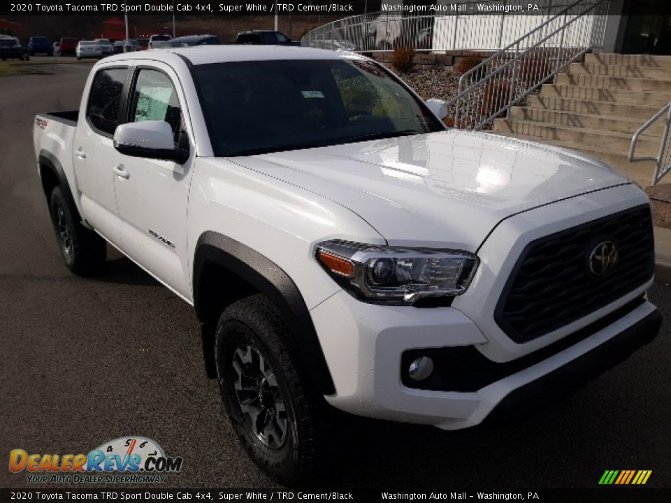 2020 Toyota Tacoma TRD Sport Double Cab 4x4 Super White / TRD Cement/Black Photo #1