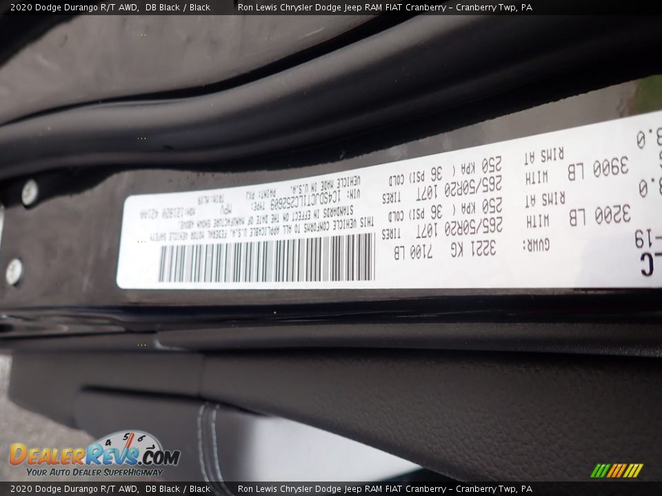 2020 Dodge Durango R/T AWD DB Black / Black Photo #17
