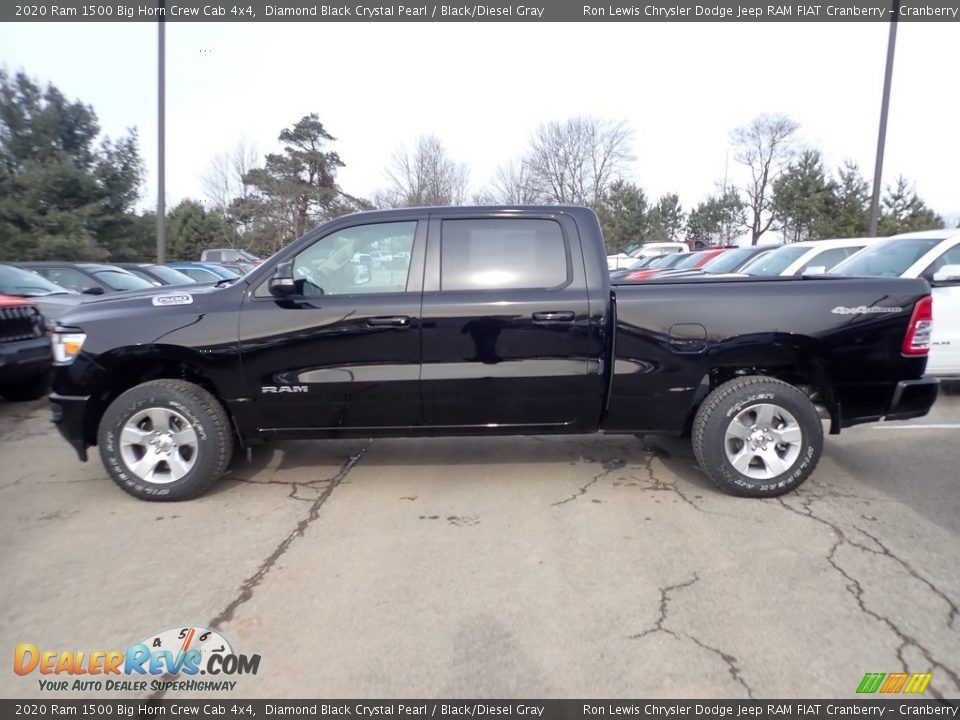 2020 Ram 1500 Big Horn Crew Cab 4x4 Diamond Black Crystal Pearl / Black/Diesel Gray Photo #2