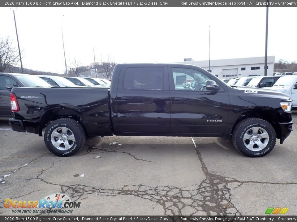 2020 Ram 1500 Big Horn Crew Cab 4x4 Diamond Black Crystal Pearl / Black/Diesel Gray Photo #6