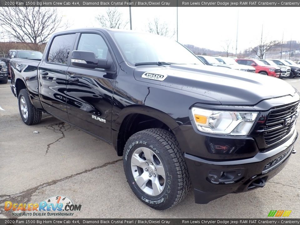 2020 Ram 1500 Big Horn Crew Cab 4x4 Diamond Black Crystal Pearl / Black/Diesel Gray Photo #7