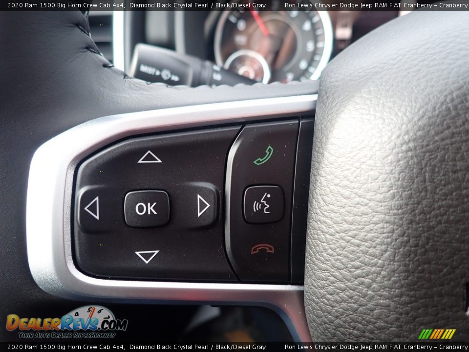 2020 Ram 1500 Big Horn Crew Cab 4x4 Diamond Black Crystal Pearl / Black/Diesel Gray Photo #19