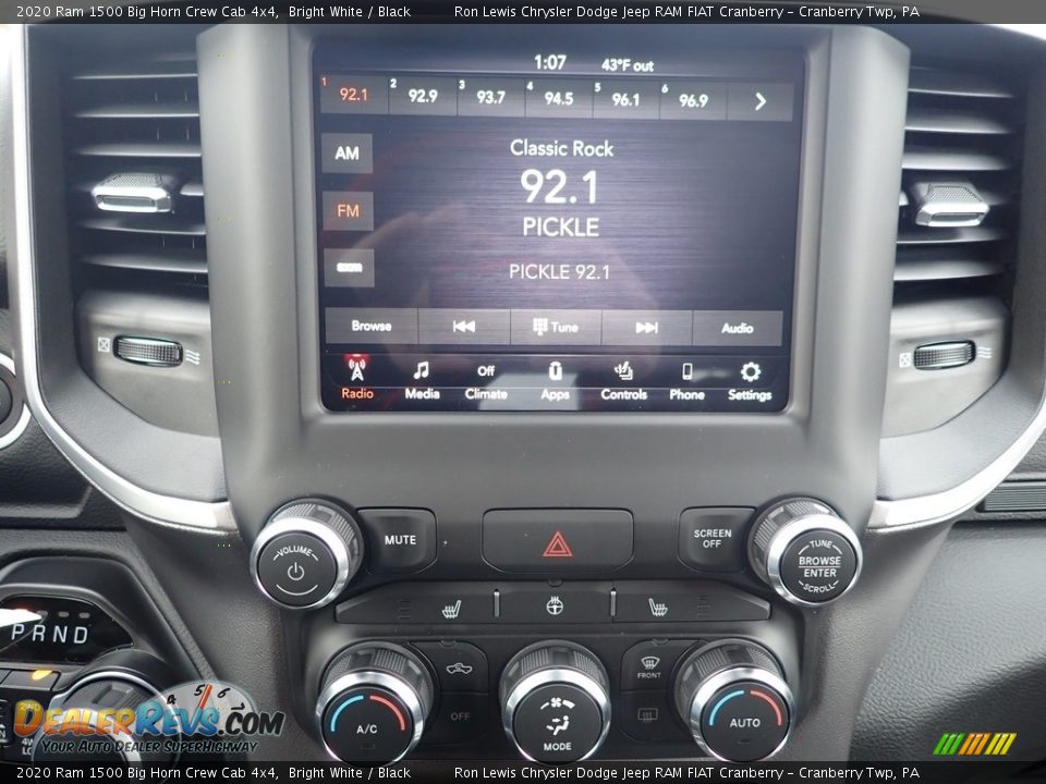 2020 Ram 1500 Big Horn Crew Cab 4x4 Bright White / Black Photo #16