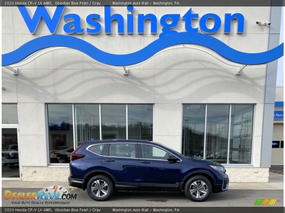 2020 Honda CR-V LX AWD Obsidian Blue Pearl / Gray Photo #1