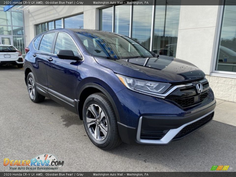 2020 Honda CR-V LX AWD Obsidian Blue Pearl / Gray Photo #2