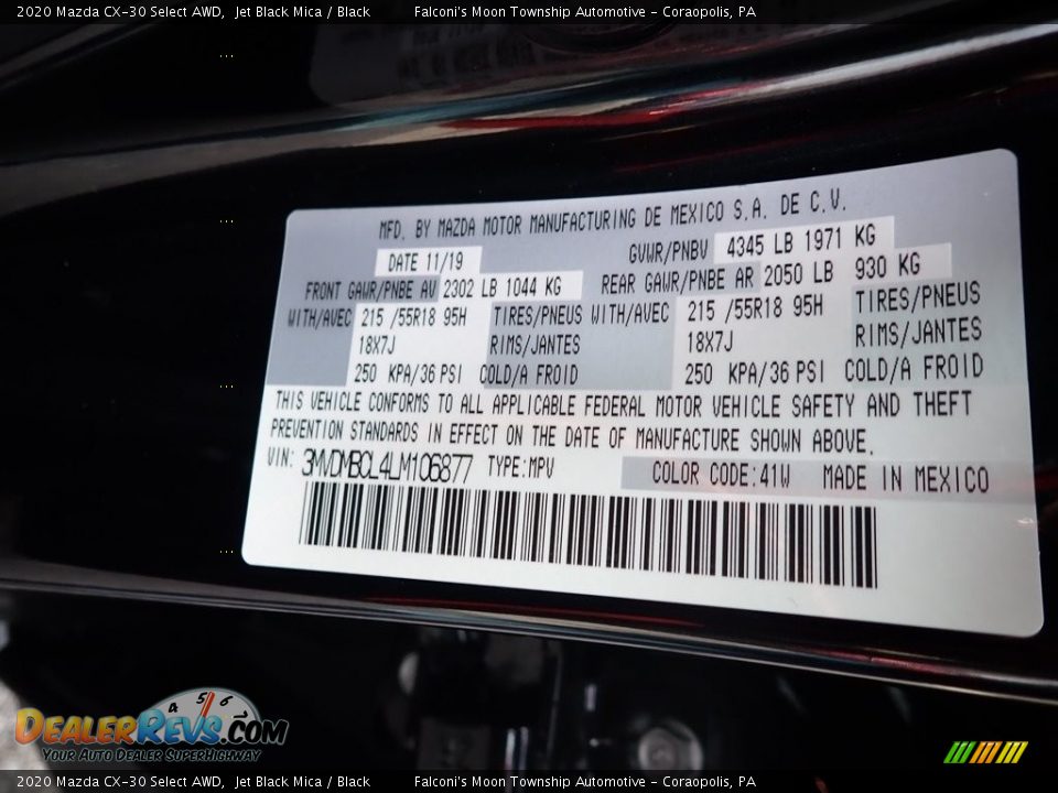 2020 Mazda CX-30 Select AWD Jet Black Mica / Black Photo #12