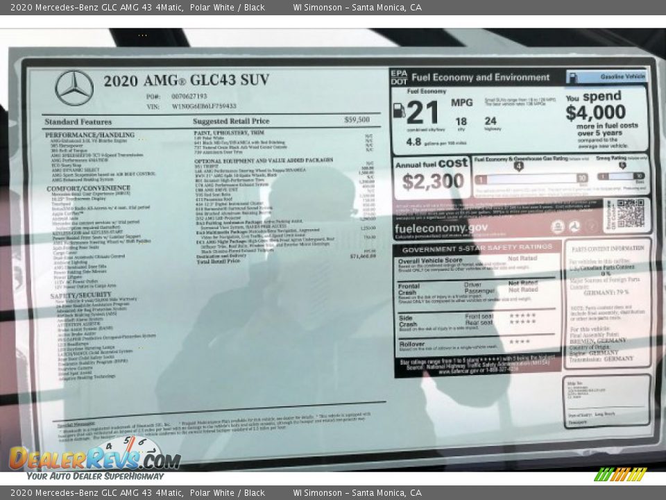 2020 Mercedes-Benz GLC AMG 43 4Matic Polar White / Black Photo #11