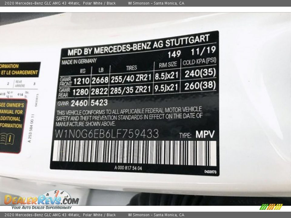 2020 Mercedes-Benz GLC AMG 43 4Matic Polar White / Black Photo #24
