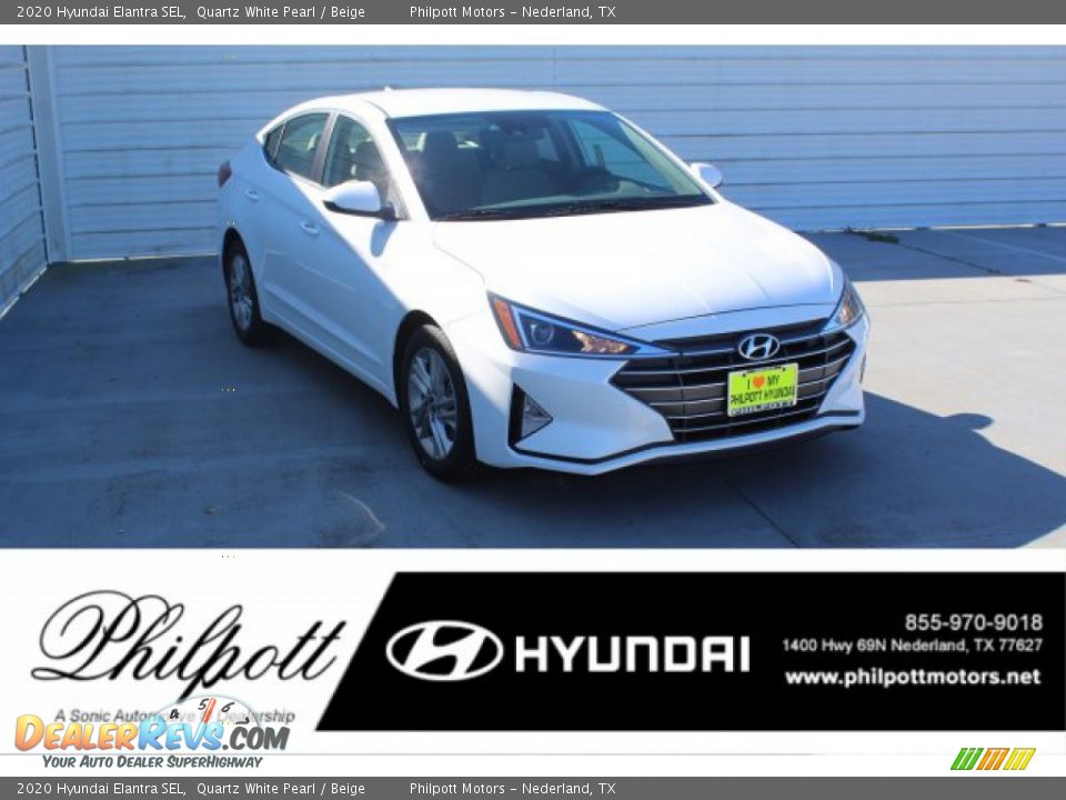 2020 Hyundai Elantra SEL Quartz White Pearl / Beige Photo #1