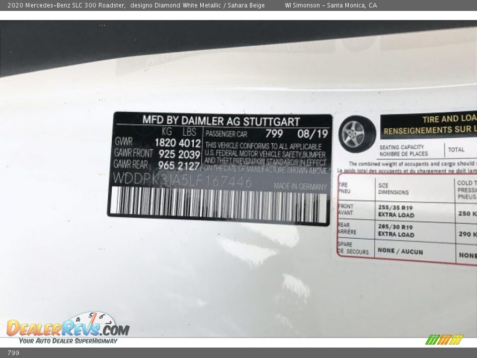 Mercedes-Benz Color Code 799 designo Diamond White Metallic