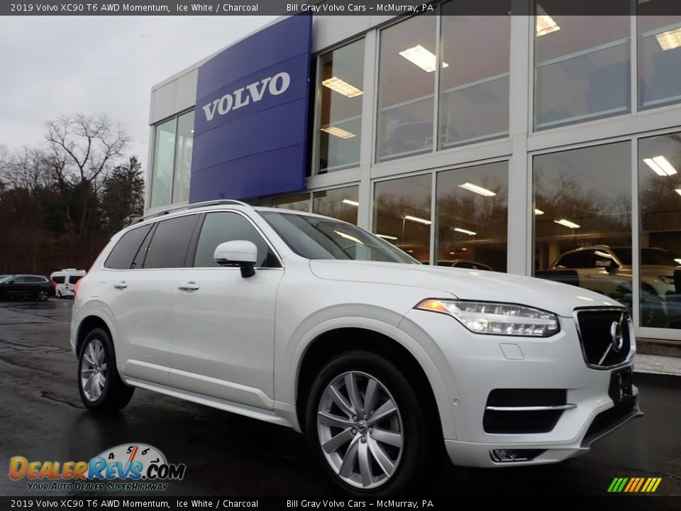 2019 Volvo XC90 T6 AWD Momentum Ice White / Charcoal Photo #1
