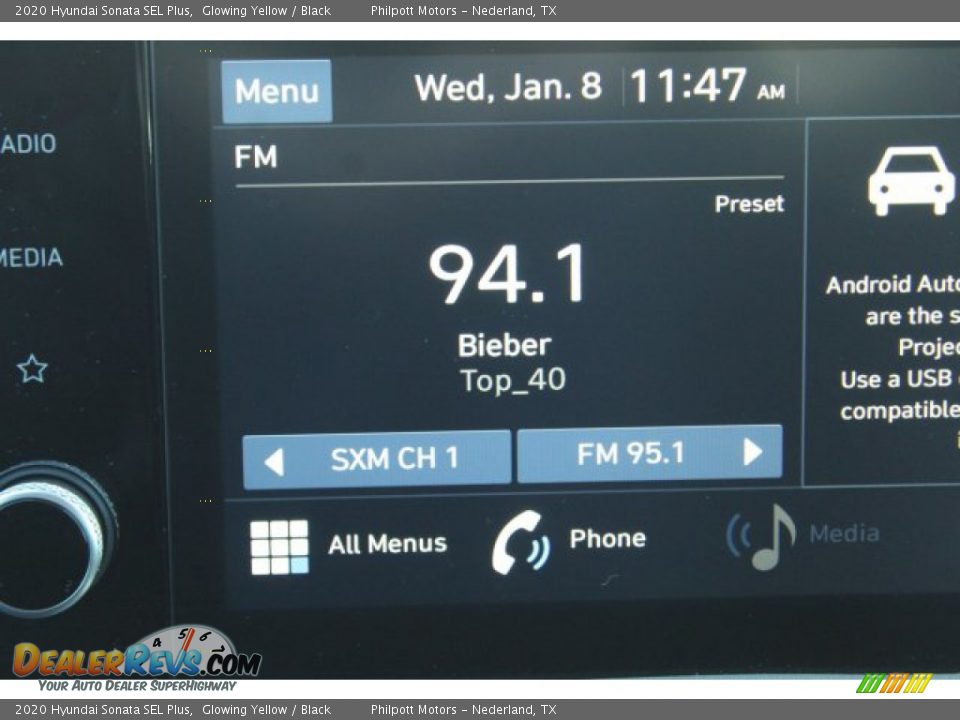 2020 Hyundai Sonata SEL Plus Glowing Yellow / Black Photo #16