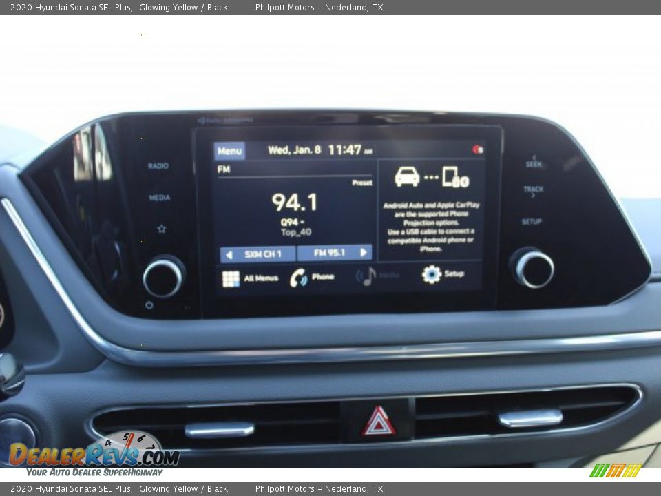 2020 Hyundai Sonata SEL Plus Glowing Yellow / Black Photo #17