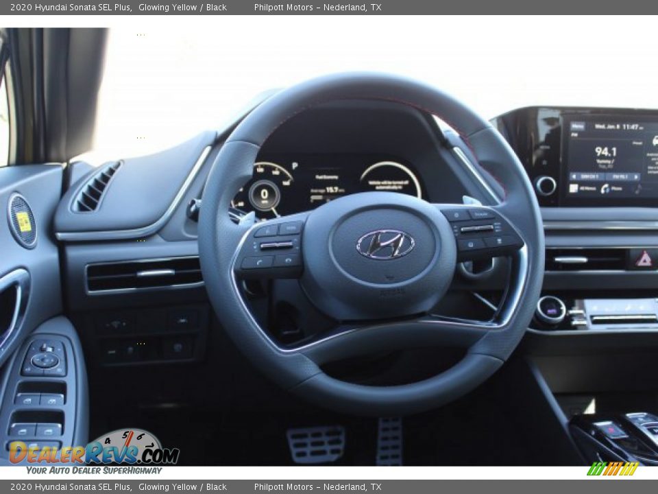2020 Hyundai Sonata SEL Plus Glowing Yellow / Black Photo #23