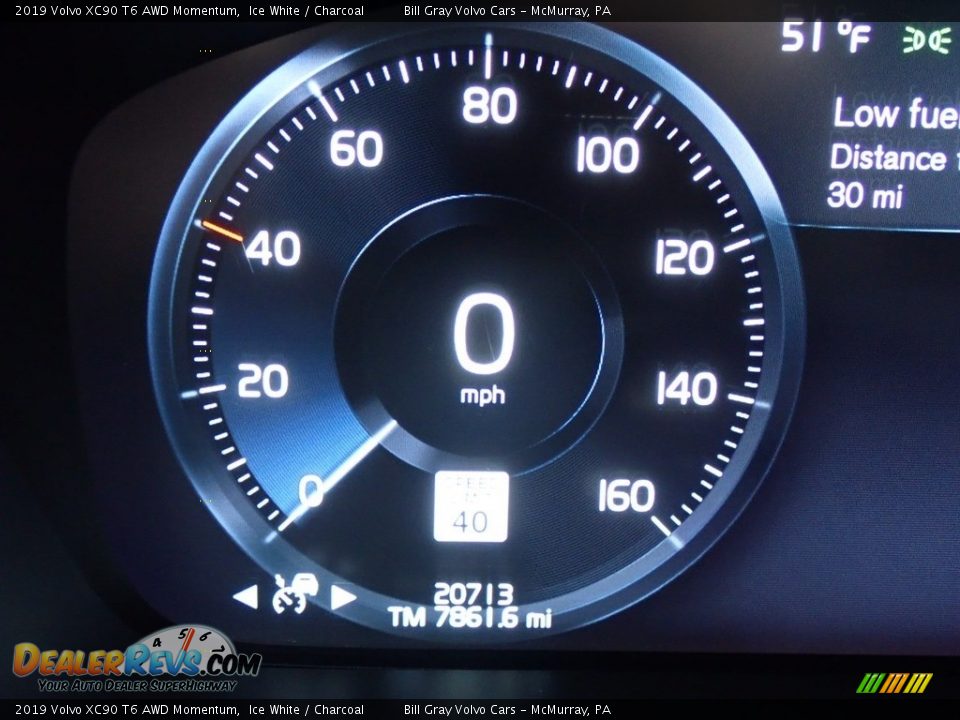 2019 Volvo XC90 T6 AWD Momentum Ice White / Charcoal Photo #24