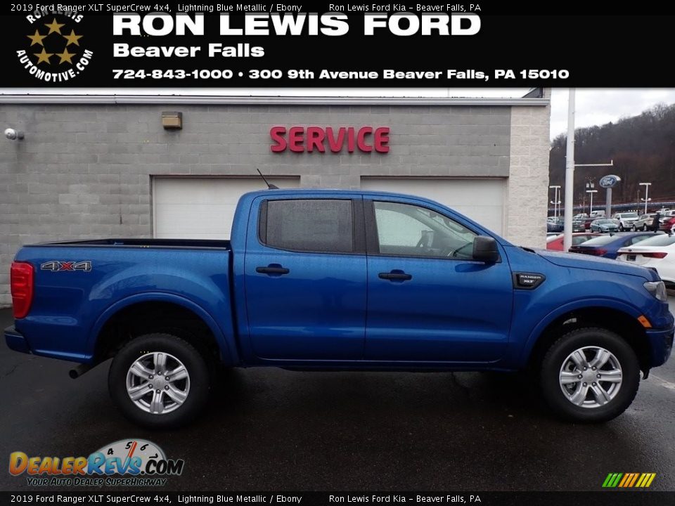 2019 Ford Ranger XLT SuperCrew 4x4 Lightning Blue Metallic / Ebony Photo #1