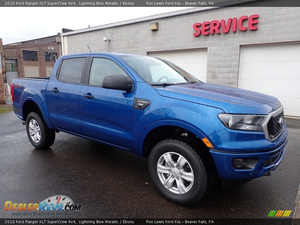 2019 Ford Ranger XLT SuperCrew 4x4 Lightning Blue Metallic / Ebony Photo #8