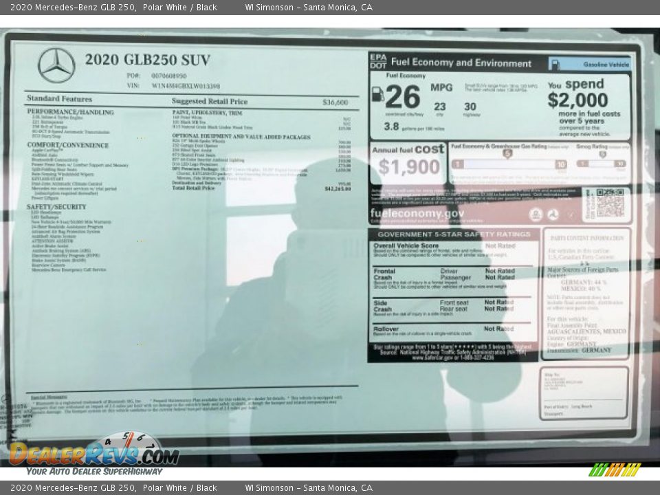 2020 Mercedes-Benz GLB 250 Polar White / Black Photo #10