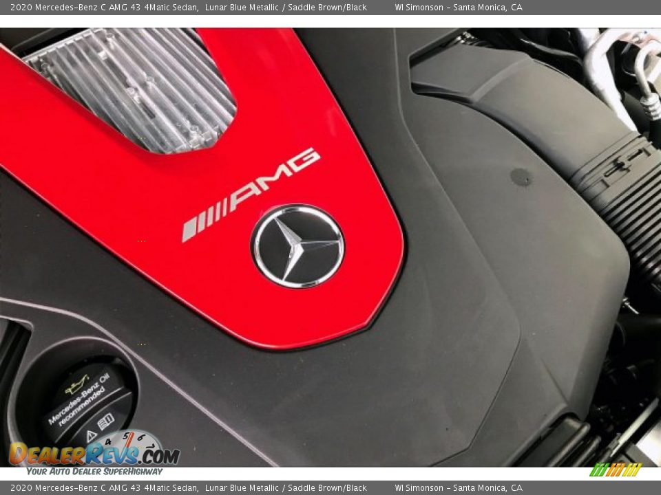 2020 Mercedes-Benz C AMG 43 4Matic Sedan Lunar Blue Metallic / Saddle Brown/Black Photo #31