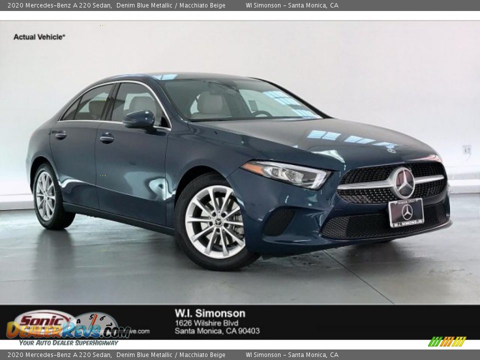 2020 Mercedes-Benz A 220 Sedan Denim Blue Metallic / Macchiato Beige Photo #1